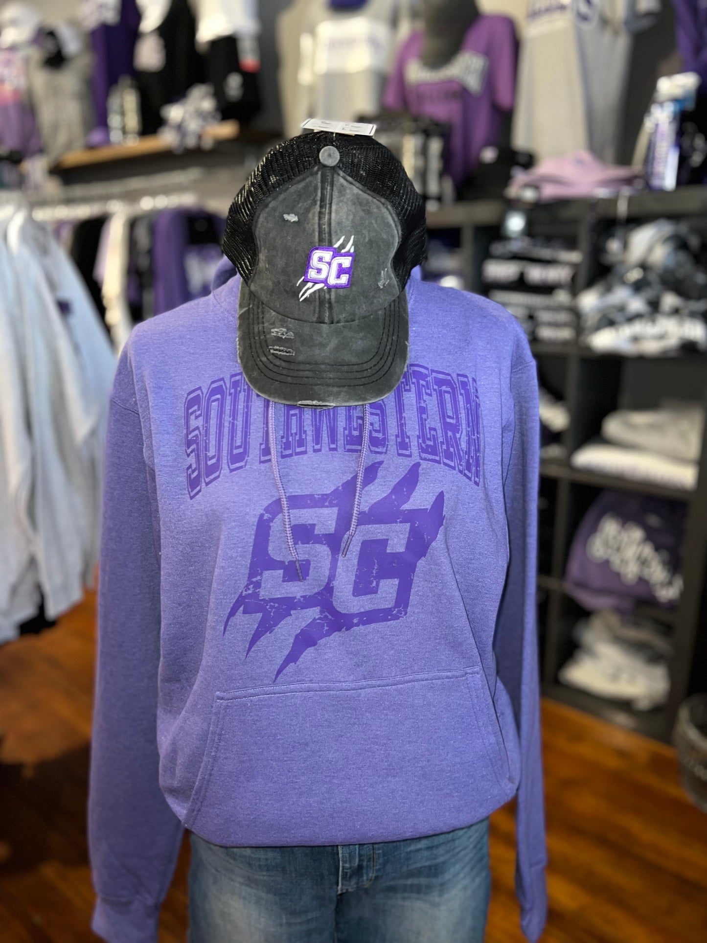 Tone on Tone Purple SC Scratch Hoodie