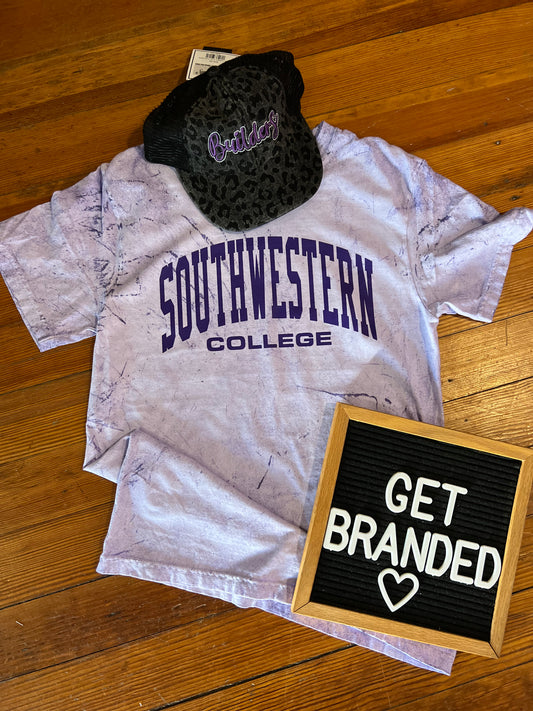 Purple Splatter Southwestern College Comfort Colors Tee