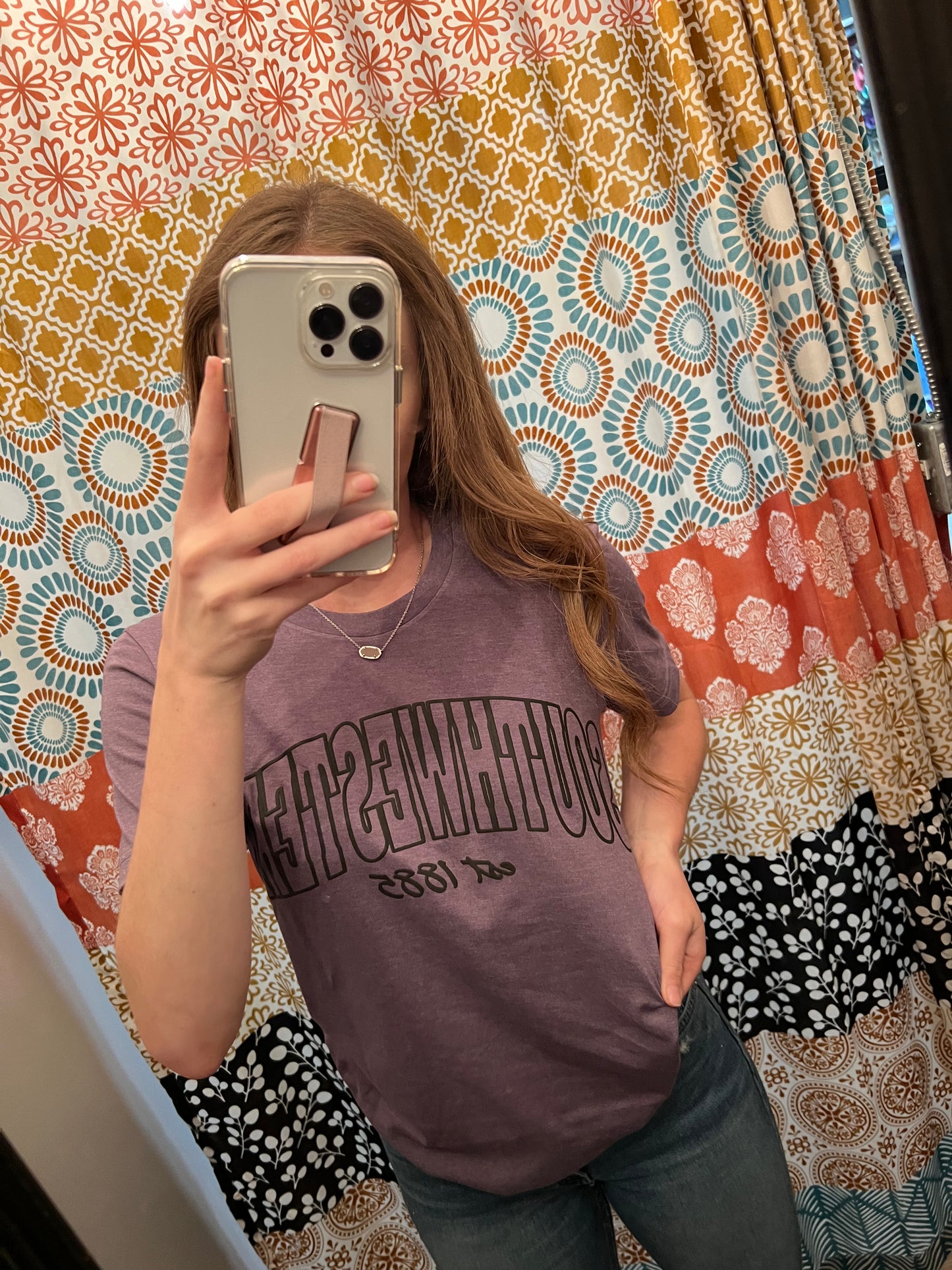 Puff Southwestern Outline Classic Heather Purple Bella Tee