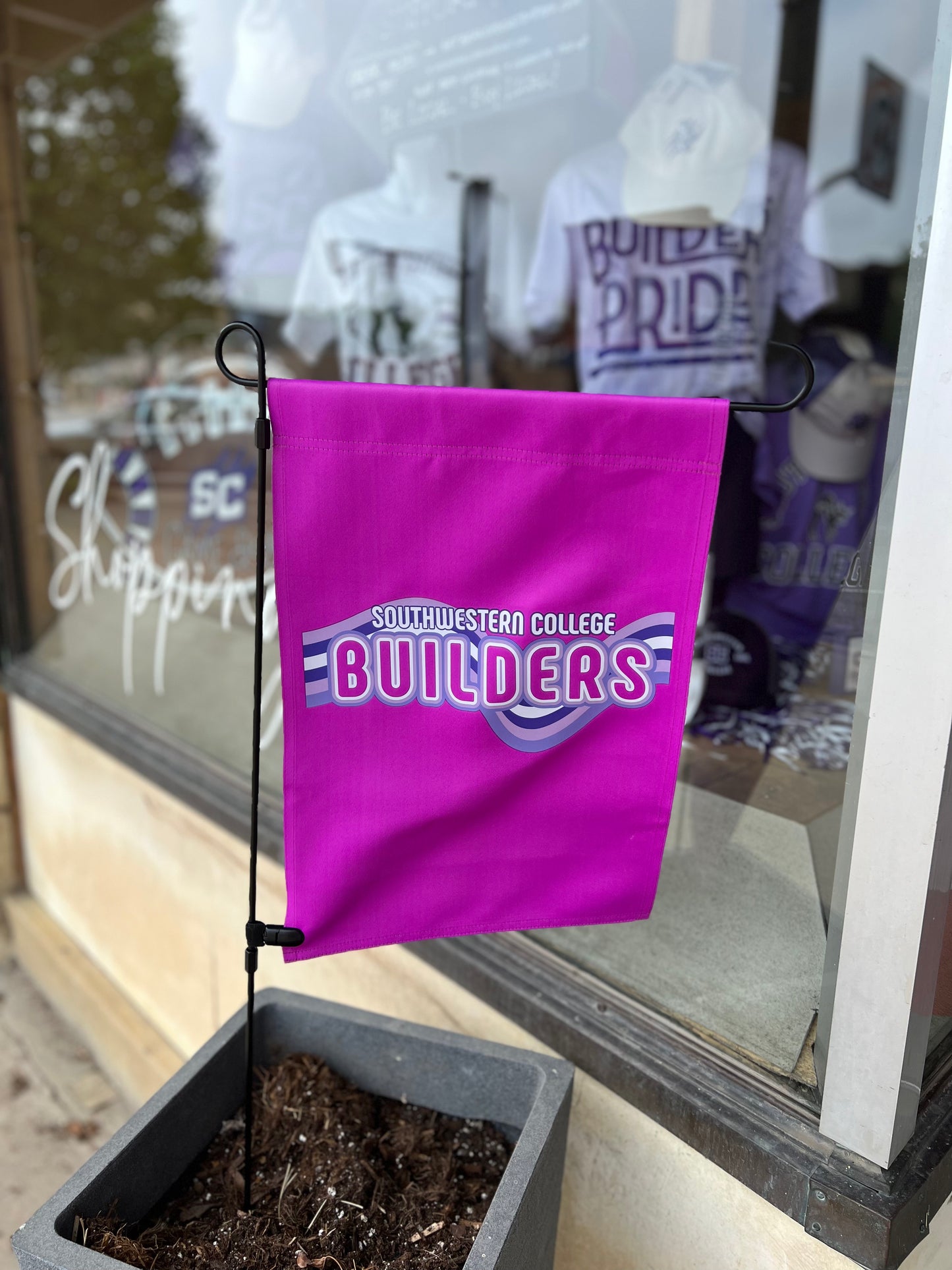 Purple Retro Wave Garden Flag