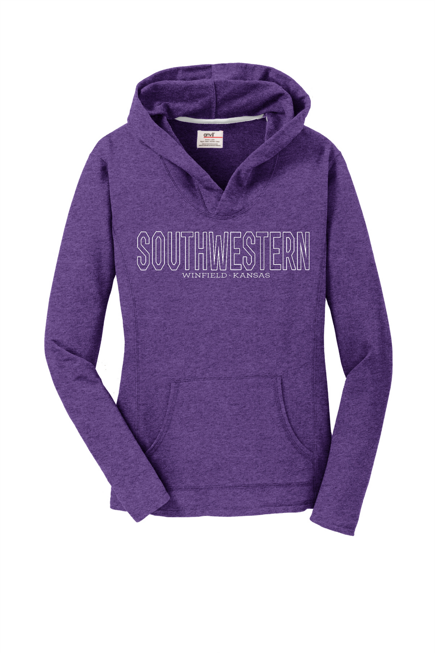 Southwestern Outline Ladies French Terry Pullover Hooded Sweatshirt