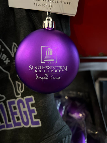 Southwestern College Winfield Purple Ornaments- Flat