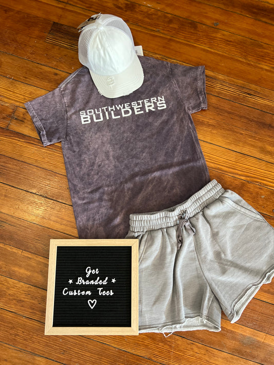Acid Wash Southwestern Builders Tee